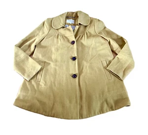 River Island Size 12 Like New Mustard Wool Blend Pea Coat Womens - Picture 1 of 6