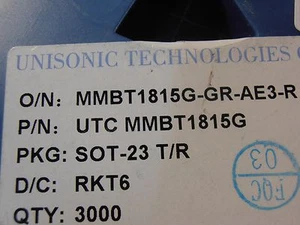 20PCS MMBT1815G-GR 50V 150mA High Frequency NPN Transistor sot23 UNISONIC - Picture 1 of 1
