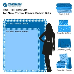 No-Sew Fleece Throw Blanket, 72 x 60", 100% Polyester - NIP - Picture 1 of 4
