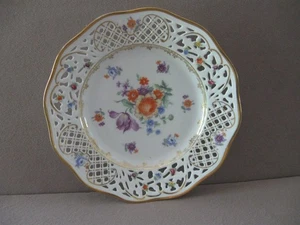 BEAUTIFULL RETICULATED 7 1/2" PLATE BAVARIA SCHUMANN GERMANY US ZONE excellent - Picture 1 of 5