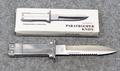 Cuchillo Paracaidista Plegable Acero Inoxidable Nunca Usado 7" Cerrado Foto 1 de 4