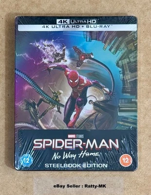 SPIDER-MAN : NO WAY HOME - ZAVVI UK EXCLUSIVE 4K + BLU RAY STEELBOOK - NEW - Image 1 of 4