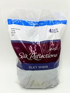 Hanes Silk Reflections Silky Sheer Control Top RT 4 PACK JET  115784 SIZE CD - Picture 1 of 2