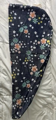Blue Floral Hair Wrap Towel Drying Bath Spa Head Turban Twist Shower - Image 1 of 2