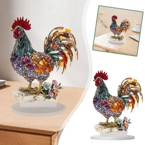 Creative Colorful Lucky Rooster Animal Ornaments 2D Plane, 2D Flat Ornament HO T - Picture 1 of 10