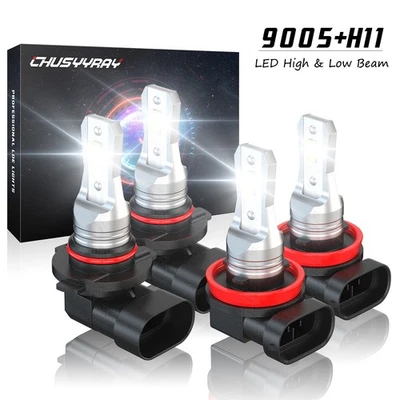 Combo de 4 bombillas LED delanteras de haz alto bajo para Scion iQ 2012-2015 - 6000K Foto 1 de 4