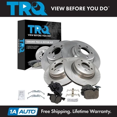 Kit de pastillas de freno y rotor delanteras y traseras TRQ para BMW 335i 2013 335i xDrive 2012 Foto 1 de 4