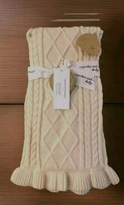 Cupcake And Cashmere Baby Blanket NWT Cable Knit With Frills 30"×40" Gift - Picture 1 of 8