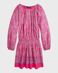 Polo Ralph Lauren DECO PAISLEY Girl's Paisley Cotton Batiste Dress, US 7 - Picture 1 of 4