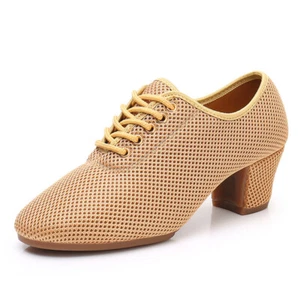 Women Ballroom Latin Dance Shoes Breathable Modern Jazz Tango Shoes 3/5CM Heeled - Bild 1 von 16