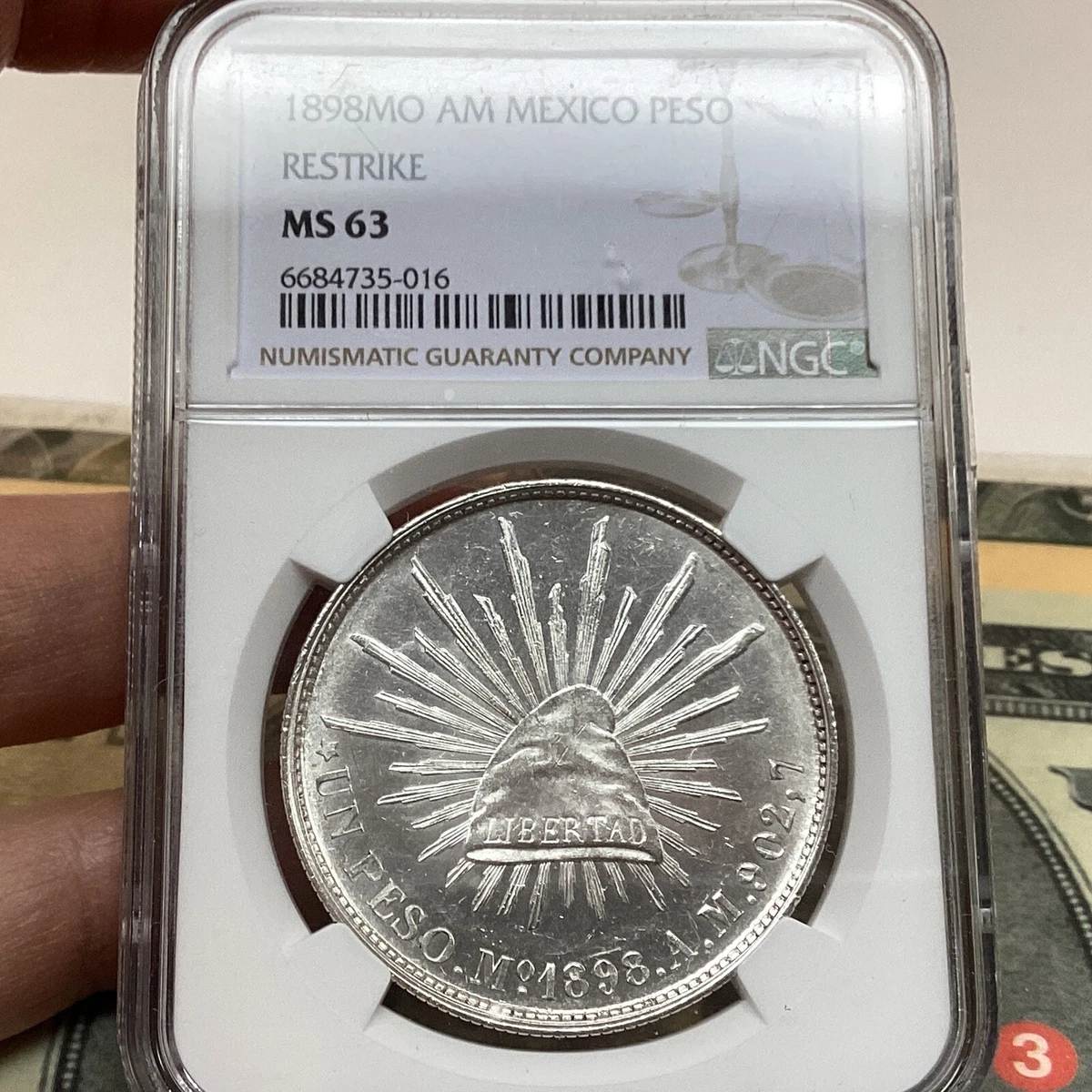 Mexico 1898 MO AM Peso Restrike NGC Ms63 | eBay