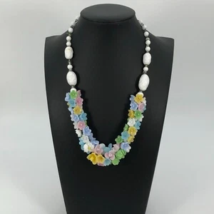 Collana Vintage Multicolore Vetro Fiori Perline LEGGI CONDIZIONI NOTE - Foto 1 di 6