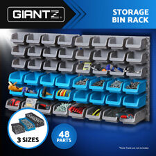 Giantz 48 Storage Bin Rack Wall-Mounted Garage Tool Parts Organiser Shelving