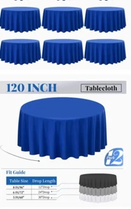12 Pack 120 Inch ROUND TABLECLOTHS Wedding Decorations Party Table Covers - Picture 1 of 5