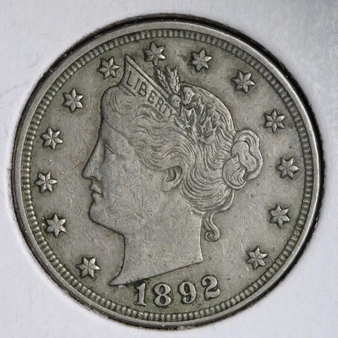 1892 Liberty V Nickel CHOICE AU+/UNC E137 QLK Cover