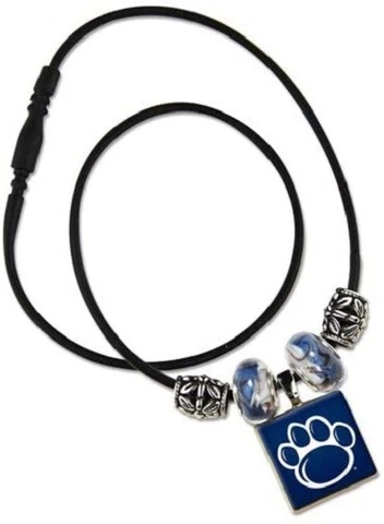 NCAA PENN STATE ST NITTANY LIONS LIFETILE CORD NECKLACE GLASS METAL BEADS NEW Cover