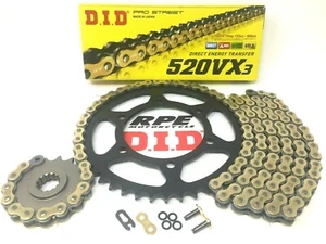 EX250R NINJA 2008-12 DID VX3 520 X-Ring Chain and Sprockets Kit Gold or Silver - Picture 1 of 14