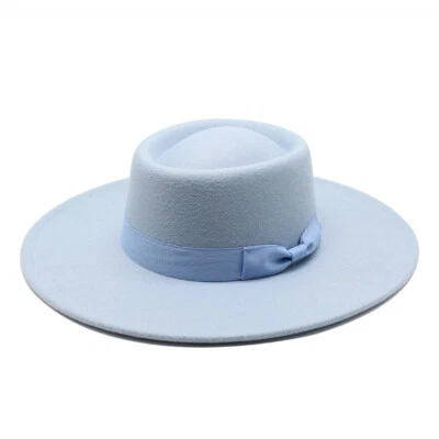 Elegante Sombrero Fedora de Fieltro Ala Ancha Decoración de Arco Vintage para Boda Fiesta Derby Foto 1 de 4