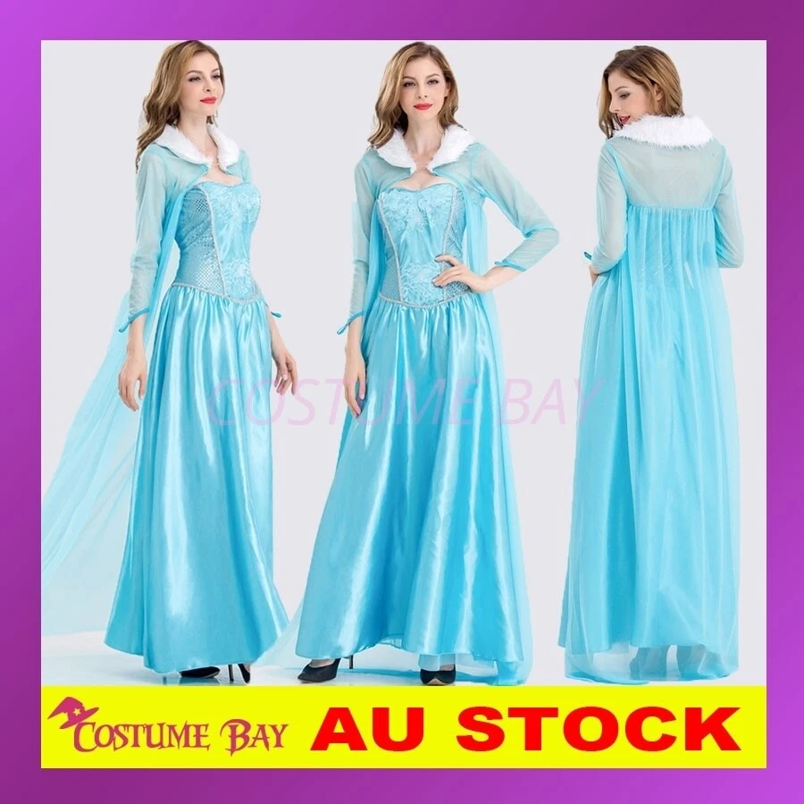 Mujeres Frozen Elsa Anna Vestido Capa Reina Disfraz Juegos con disfraces Semana del Libro AU Halloween Foto 1 de 1