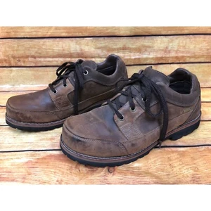 Cabelas 82-6489 Brown Leather Lace-up Shoes Vibram Soles Mens 10 M (j6g) - Picture 1 of 10