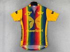 Shaversport Cycling Jersey Womens Large Yellow Rainbow Butterfly 1/4 Zip Poly