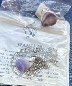 Vintage Genuine WAMPUM Earrings &Pendant Necklace Lot - Picture 1 of 2