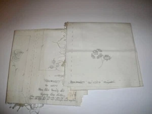 Vtg Royal Society Linen Embroidery Fabric 3 Pc Vanity Set #6377 & Napkin #6374 - Picture 1 of 8