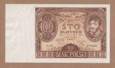 1934; Polen , 100 Zlotych Banknote, P 74 , Erhaltung I-