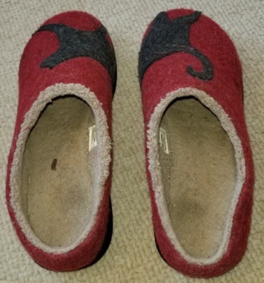 Zapatillas Mujer-L.L. BEAN-"Gato rojo/carbón más profundo" Lana "Daybreak Sguff"-6M Foto 1 de 4