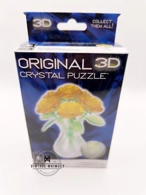 BePuzzled 3D Crystal Puzzle - Roses in a Vase Yellow - NIO - Image 1 of 2