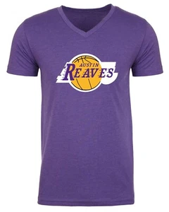 MENS V-NECK Austin Reaves Los Angeles LA Lakers Logo Shirt - Picture 1 of 2