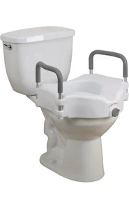 Drive Medical 5" Raised Toilet Seat with Removable Padded Arms - Picture 1 of 7