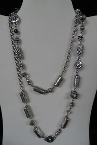 Chico's Aisley Single Strand Necklace Silver Tone - Picture 1 of 4