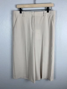 NWT Theory Halientra Chino Wide-Leg Pants Khaki Admiral Crepe Size 8 $171 - Picture 1 of 3