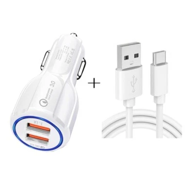 2er Set Kfz Ladegerät USB TYP C Ladekabel Auto iPhone 15 14 13 12 PRO MAX A108 - Bild 1 von 4