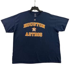Houston Astros T Shirt Mens Size XXL Blue MLB Majestic Short Sleeve Logo Tee - Picture 1 of 9