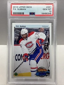 2010 UPPER DECK PK SUBBAN YOUNG GUNS #231 RC 20th ANNIVERSARY PSA 10 *POP 21 - Picture 1 of 2