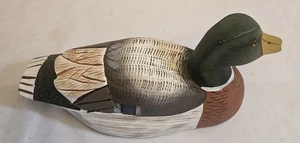 Vintage Hand Carved Mallard Duck People’s Republic of China Painted Wooden 10" - Picture 1 of 8