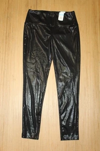 NEW J Mclaughlin Women Lori Metallic Leggings Faux Suede Shine Black MEDIUM NWT - Picture 1 of 5