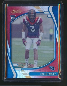 2021 ABSOLUTE RED /100 ROOKIE CALEB FARLEY TITANS - Picture 1 of 1