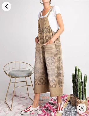 Mono con botones caballete Los Angeles talla pequeña artístico boho pierna ancha Foto 1 de 4