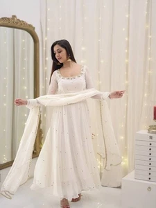 Anarkali Gown Pakistani Salwar Kameez Ready To Wear Wedding Party Bollywood New - Picture 1 of 7