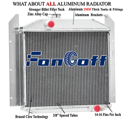 Radiador de aluminio de 3 filas para camioneta 50 Studebaker 1949-1952 2R5 2R6 2R10 2R11 MT. Foto 1 de 4