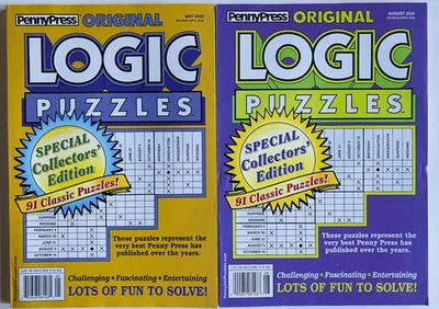 Lot of 2 ORIGINAL LOGIC PROBLEM  Puzzles Dell Penny Press Variety May Aug '25 - Image 1 of 4