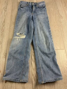 Pantalones de mezclilla Judy azules años 90 rectos talla 1/25 entrepierna 27 elásticos para mujer - Imagen 1 de 12