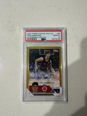 REED SHEPPARD 2023 Topps Chrome McDonald's All American /75 с автографом желтый PSA 10 - Изображение 1 из 2