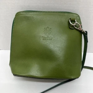 Vera Pelle Umhängetasche Handtasche Leder Grün Made in Italy - Bild 1 von 9