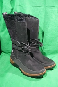 Merrell Sylva Tall Black Leather Winter Snow Boots Womens US 7 - Foto 1 di 9
