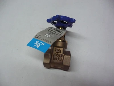 NEW Brass Gate Valve, Threaded 3/4" Inch NPTF, Everbilt, FIP x FIP 0.75 - Image 1 of 3