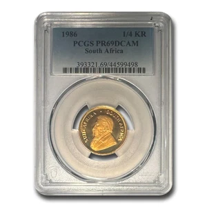 1986 South Africa 1/4 oz Proof Gold Krugerrand PR-69 DCAM PCGS - Picture 1 of 3